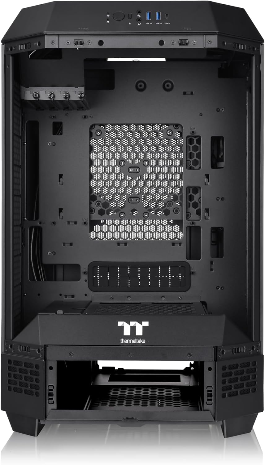 Thermaltake Tower 300 Black Micro-ATX Case; 2x140mm CT Fan Included; Support Up to 420mm Radiator; Optional Chassis Stand Kit Allows Horizontal Display; CA-1Y4-00S1WN-00; 3 Year Warranty