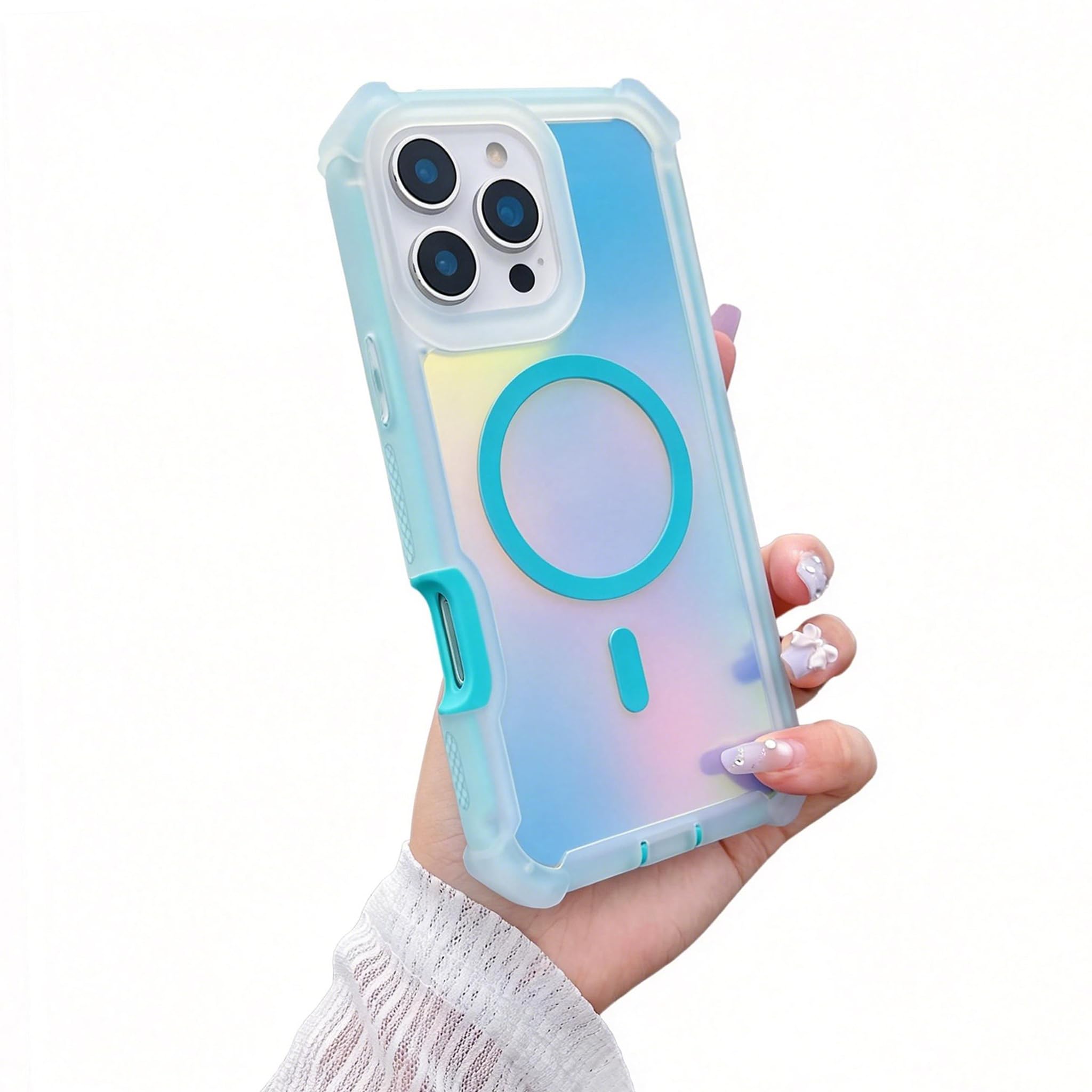 Coque iPhone 15 Pro Max antichoc irisée compatible MagSafe pour fille - 8