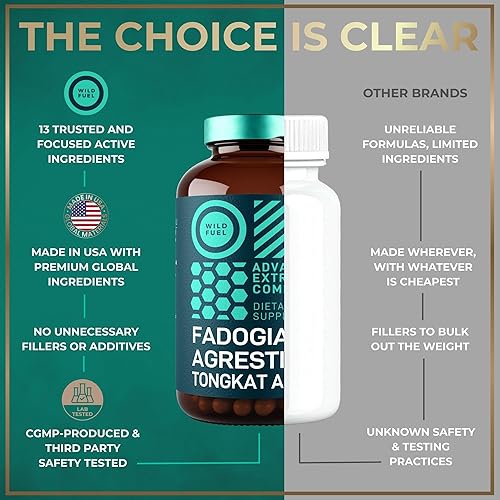 Miniatura 7 de Fadogia Agrestis y Tongkat Ali Suplemento – 600 mg Fadogia Agrestis para hombres, 500 mg Longjack Tongkat Ali, Ashwagandha Maca Fenogreco Complejo –