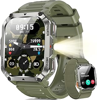 Blackview Relógio inteligente homem militar - lanterna e bússola, 2,01" Smartwatch homem com 100 modos desportivos, cham...
