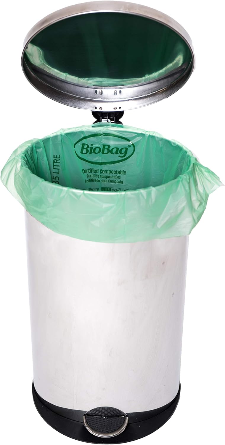 BioBag The Original Compostable Food Scrap Commercial Gallon Bags, 100% Compostable Certified (Made In USA) (280 Count, 13 Gallon)