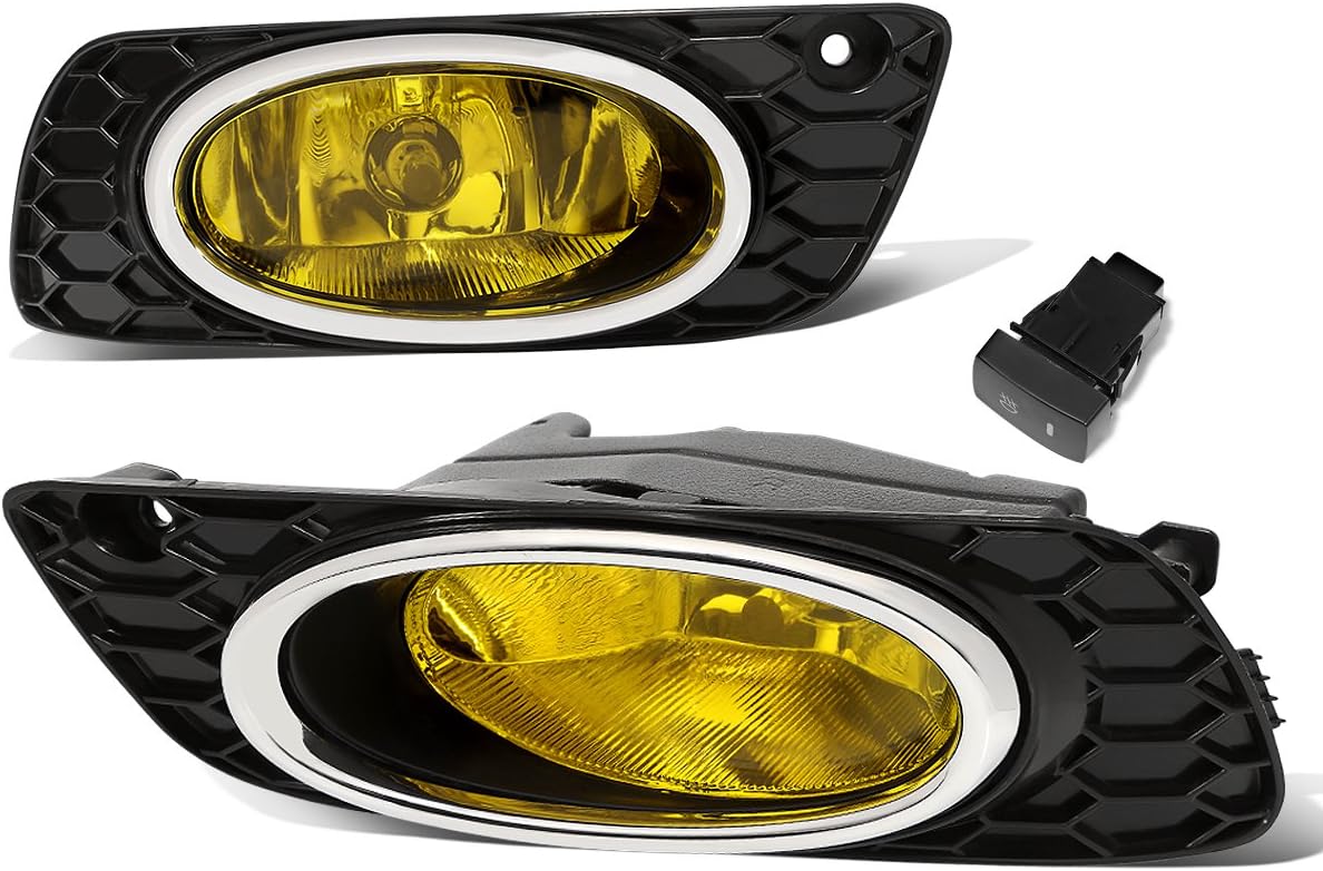 DNA MOTORING FL-ZTL-237-CH Assembly Fog Light Driver & Passenger Side Enhance visibility [Compatible with 2012 Honda Civic 4-Door Sedan]