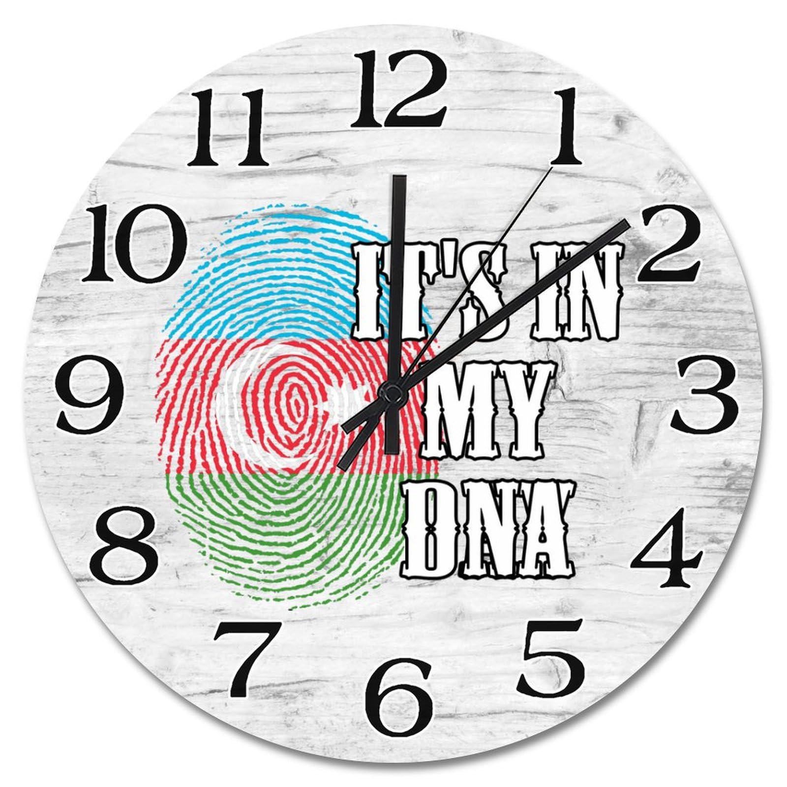 Horloge murale drapeau Azerbaïdjan It's in My DNA cadeau culturel