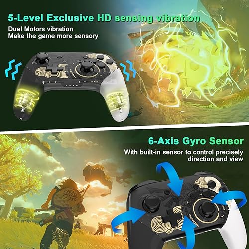 Miniatura 7 de BELOPERA Switch Pro Controller Compatible with Switch OLEDLITE Controller, Wireless Pro Controller for Switch, Rechargeable Remote Controller with