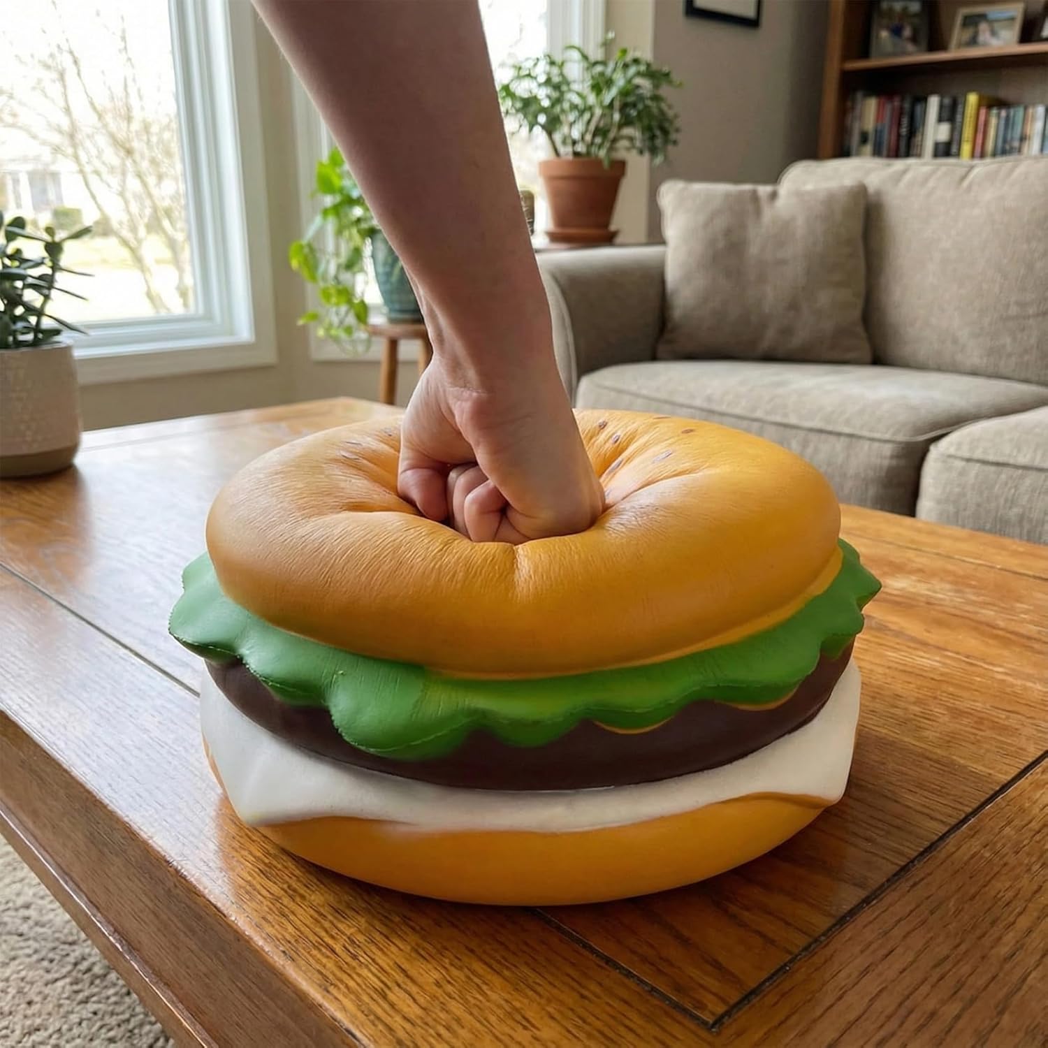 Fidget Toys for Kids, Squeeze Toys, 10 Inch Soft Non-Sticky Hamburger Anxiety with Slow Rising Effect for Birthday, Party Favors