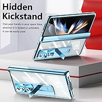 Vista 5 de Miimall Funda compatible con Samsung Galaxy Z Fold 4 con S Pen, Fold 4 Pen con soporte para bolígrafo, película para lente, película protectora