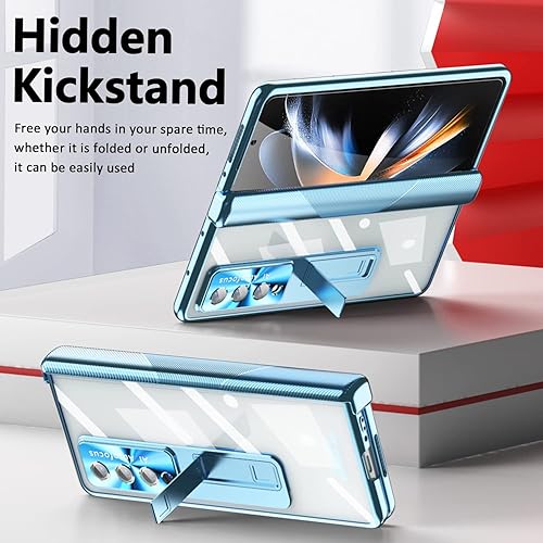 Miniatura 5 de Miimall Funda compatible con Samsung Galaxy Z Fold 4 con S Pen, Fold 4 Pen con soporte para bolígrafo, película para lente, película protectora de