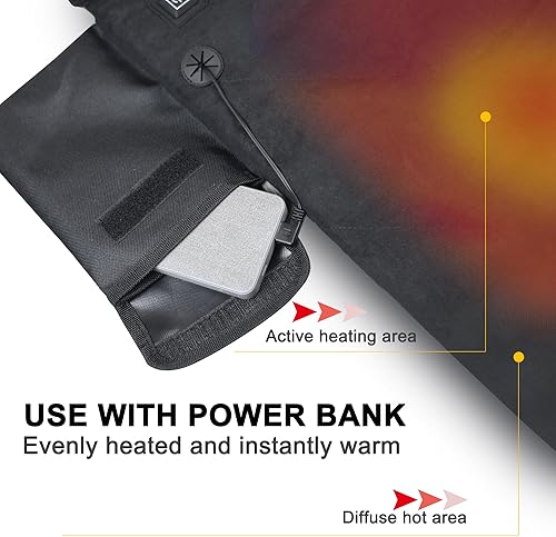 Miniatura 5 de Dwscroad Cojín de asiento con calefacción, portátil de 15.7 pulgadas, 3 niveles de asiento de estadio con calefacción, almohadilla plegable para