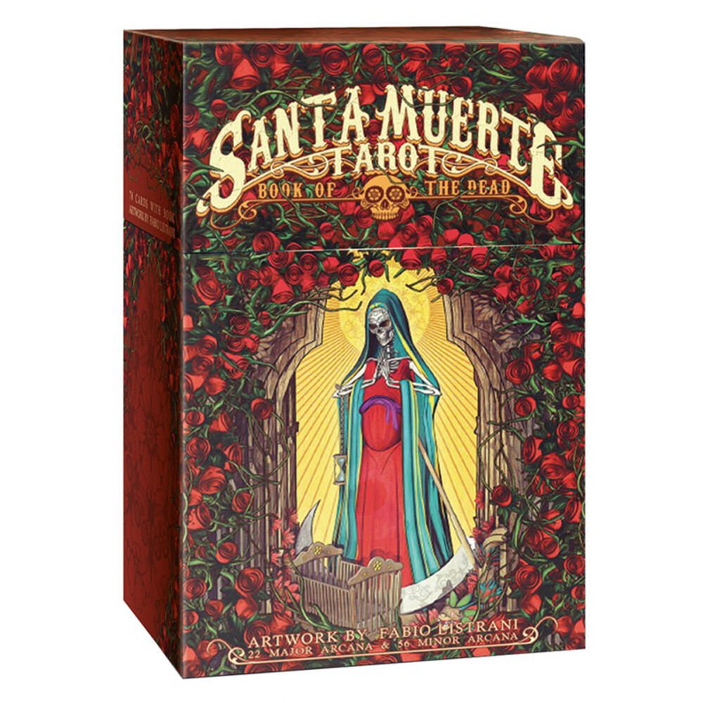 Santa Muerte Tarot, Book of the Dead by Fabio Listrani, 78 Cards Deck in Hard Box with Multilingual Instructions