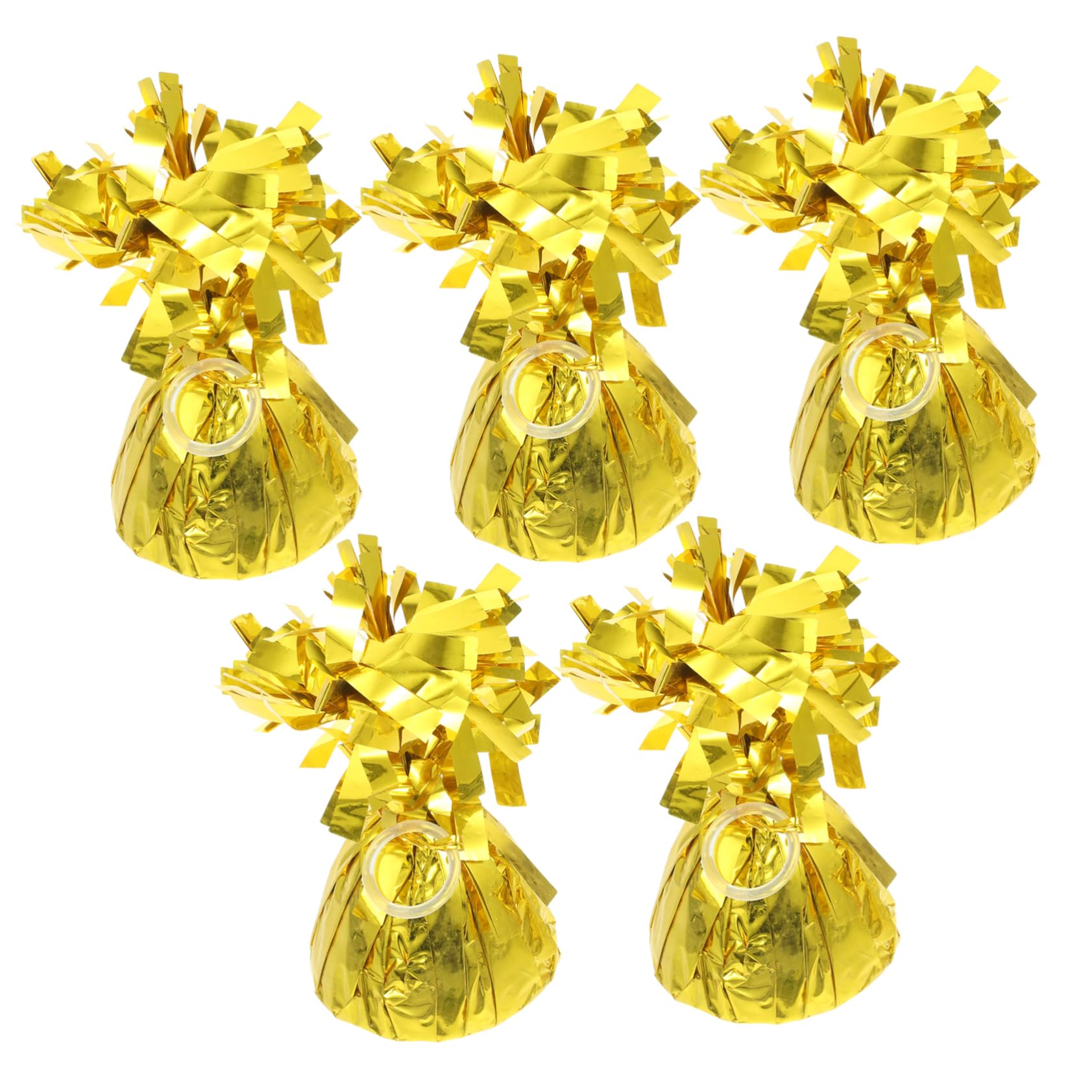 Blocchi di Peso per Palloncini Oro 5 Pezzi in Alluminio | Calcestruzzo, per Elio e Palloncini, per Feste e Compleanni, Blocco a Forma di Cubo