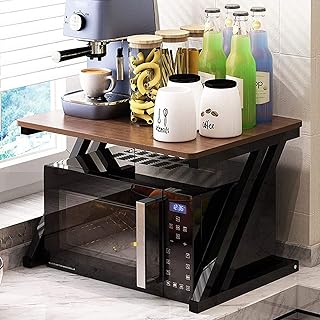 BTKDIDDDDD Organizer stojak półka kuchenna wielofunkcyjna stal nierdzewna kuchenka mikrofalowa stojak podwójny typ Z wielofunkcyjny kuchenny stojak do przechowywania