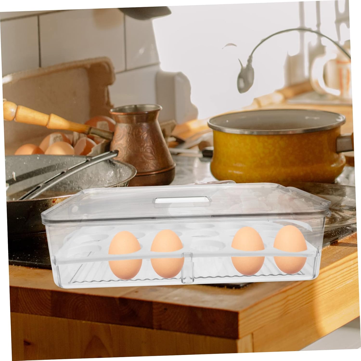 Refrigerator Holder and Dumpling Storage Box Stackable Keeping Container for Kitchen Organization for Fruits and Vegetables Preservation