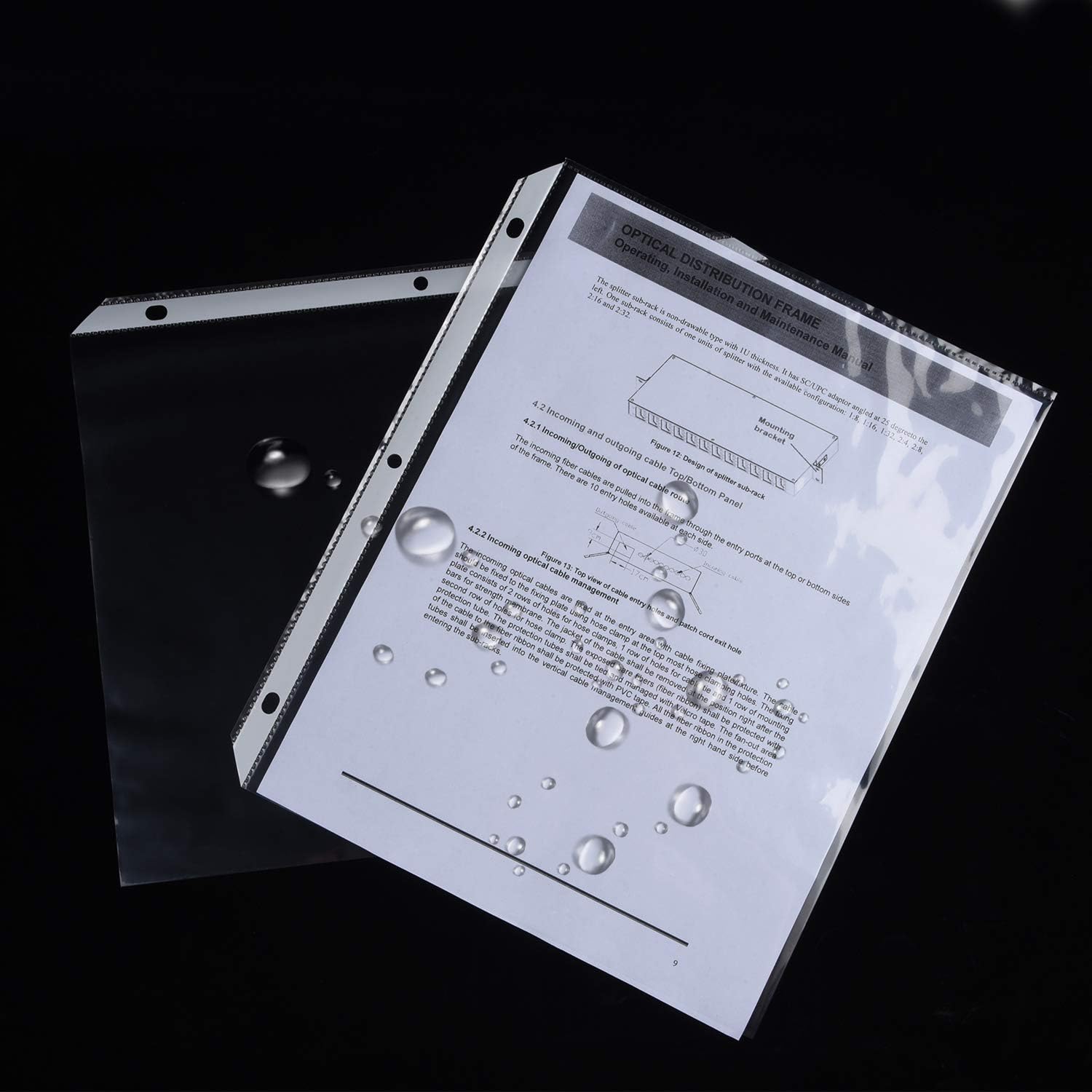Arae Clear Sheet Protectors for 3 Ring Binder 8.5 x 11 inch Heavy Duty Plastic Sleeves Reinforced Holes, 50 Pack