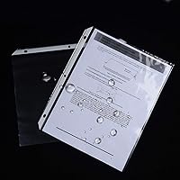 Vista 3 de Arae Protectores de hojas transparentes para carpetas de 3 anillos de 8.5 x 11 pulgadas, fundas de plástico resistentes con agujeros reforzados