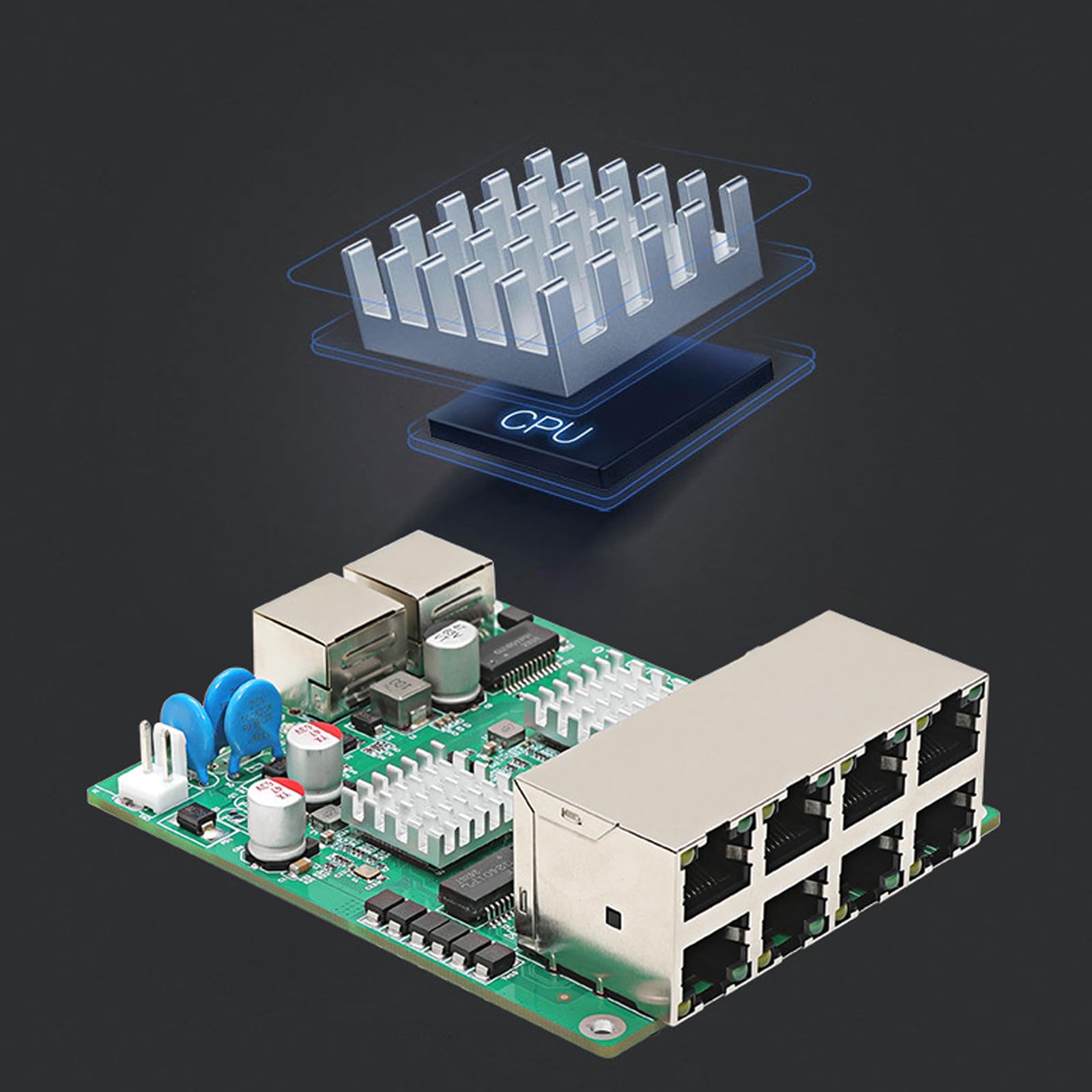 Switch di rete Gigabit a 10 porte 8 PoEs Port Plugs and Play Design per una facile installazione e configurazioni