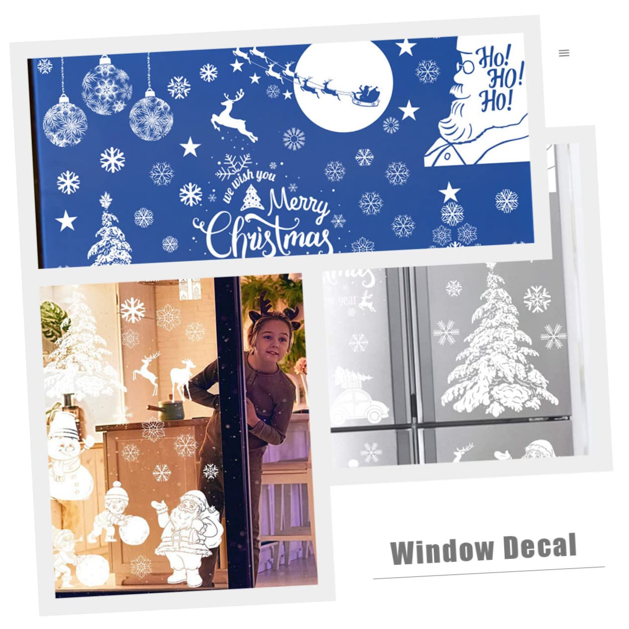 TOPBATHY 45 Blatt Weihnachtsaufkleber Wandtattoo Weihnachten PVC-Fenster haftet weihnachtsdeko Weihnachtssticker Wasserfeste Aufkleber abnehmbare Fensteraufkleber filigrane Fensteraufkleber