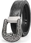 Beltroad Mens Ratchet Western Belt Leather Cowboy Belts for Men with Automatic Western Buckle Belt for Jeans Christmas Gifts