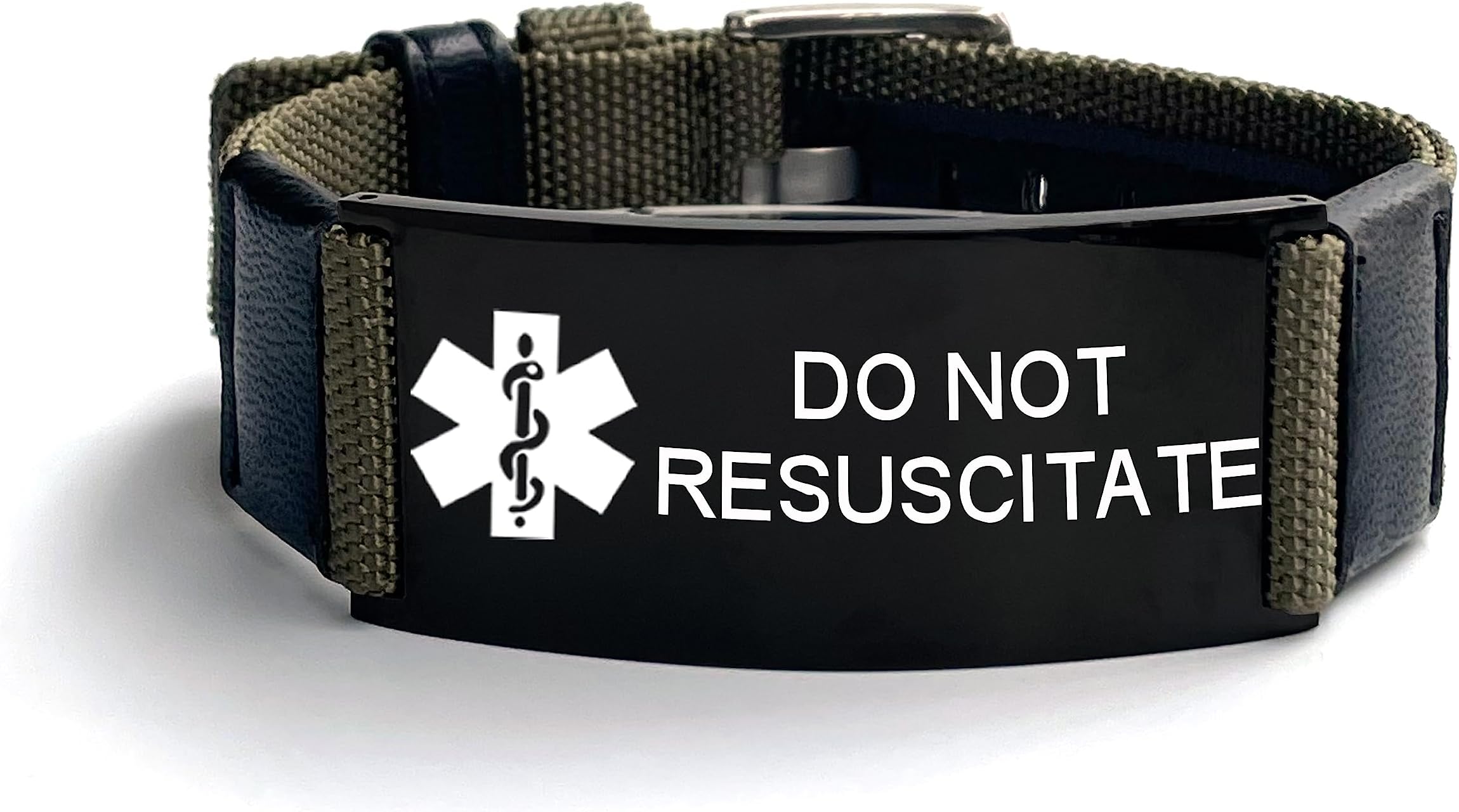QINGDUO Free Engraved Medical Allergy ID Bracelet Emergency Alert Sport Medical Linen Cloth Wristband Polish Stainless Steel ID Bracelet for Unisex,Allergic Awareness Bracelet,Size Adjustable,3 Colors