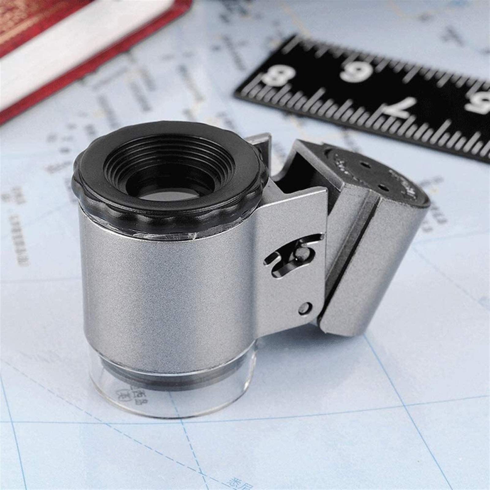 Leichte Lupe, 50-fache tragbare hochauflösende LED-Lichtmikroskop-Lupe für Wenwan Appraisal Watch Repair Reading Safehappy
