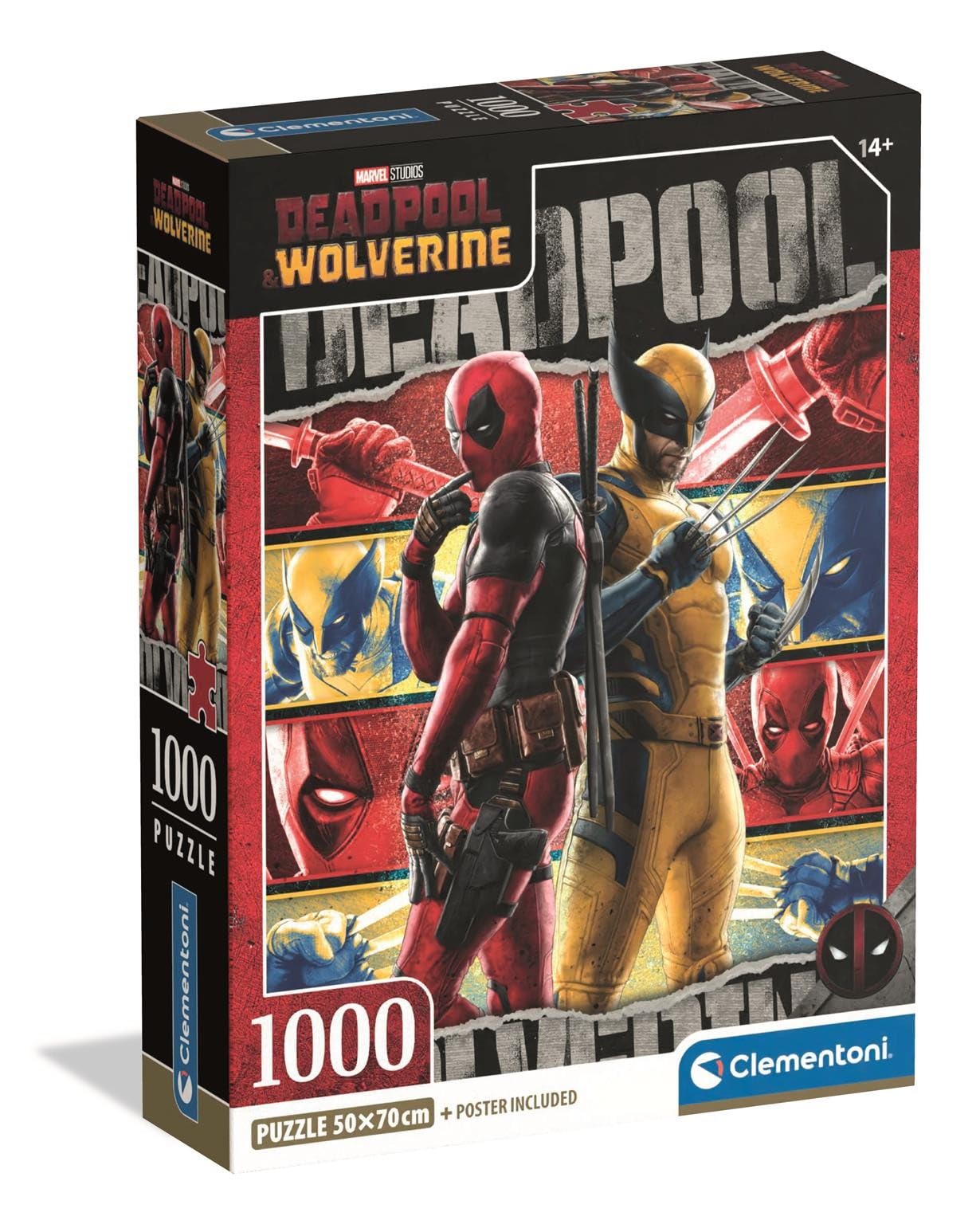 Clementoni Jigsaw Puzzle, Marvel Deadpool. Puzzle for Adults 14-99 Years, Compact box, 37050, Made in Italy