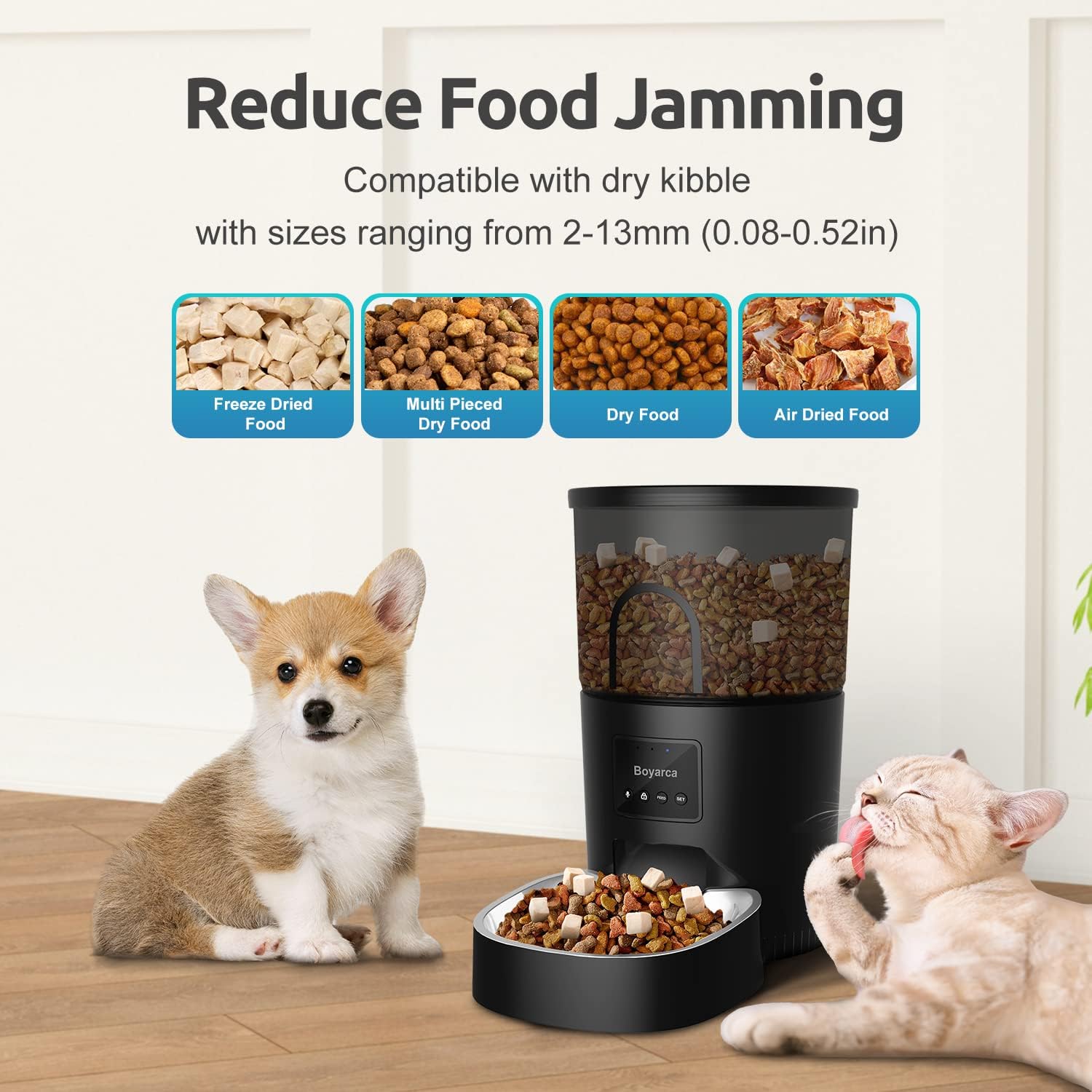 Automatic Cat Feeders with App,WiFi Tuya Smart Automatic Pet Feeder with Timer Auto Dry Food Dispenser for Cats and Small Dogs,1-10 Meals/Day,1-12 Portions/Meal,3L