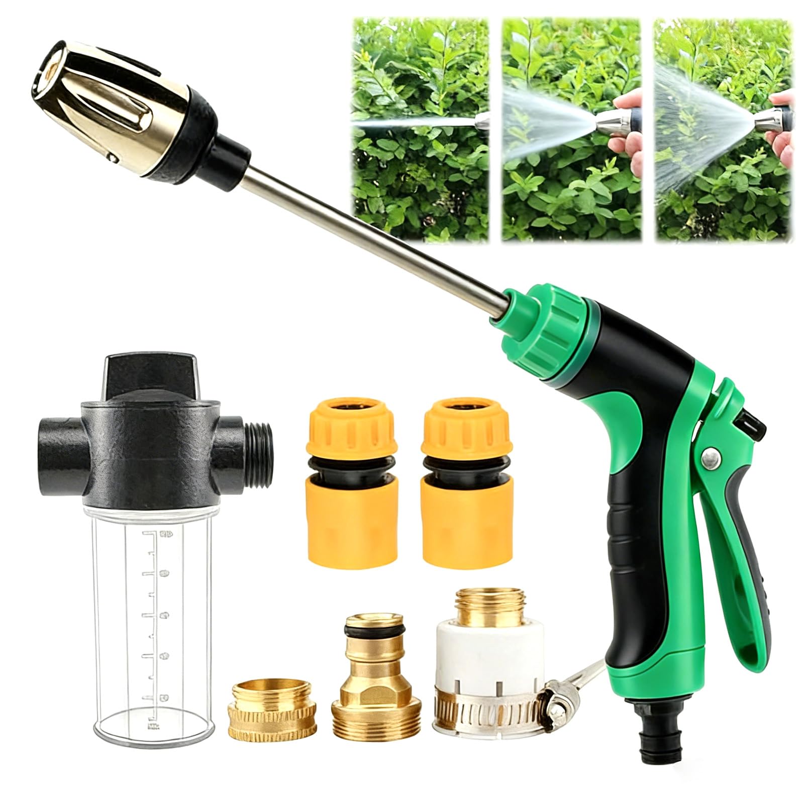 Aquoxis Pressure Washer, Pressure Washer Gun Set, Hydro Power Water Jets Cleaner Attachment, Adjustable Nozzle Cleaning Sprayer for Patio, Car, Driveway and Outdoor (Washer Set,Green)