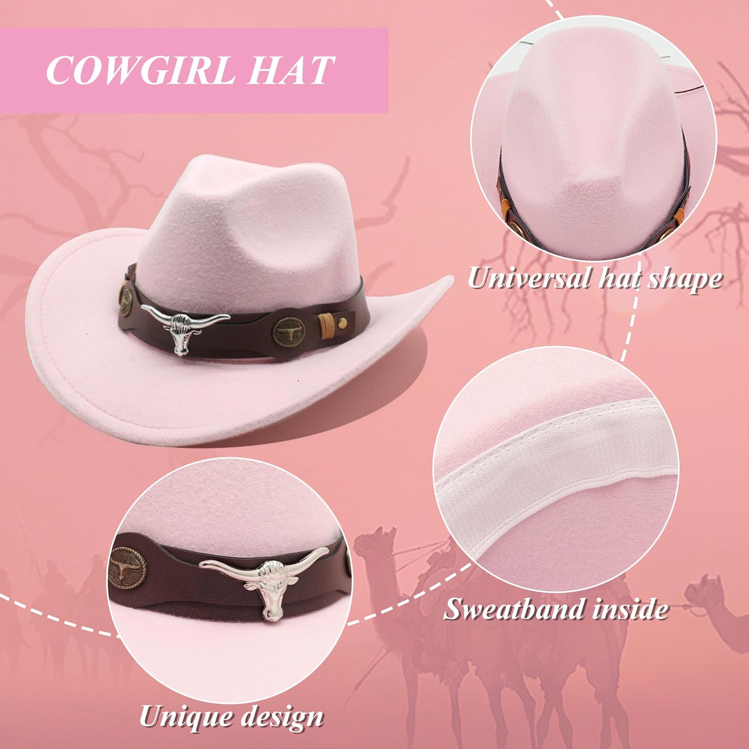 Western Cowgirl Costume for Women Cowboy Tassel Vest for Women Outfit with Hat Bandana Necklace - Image 3