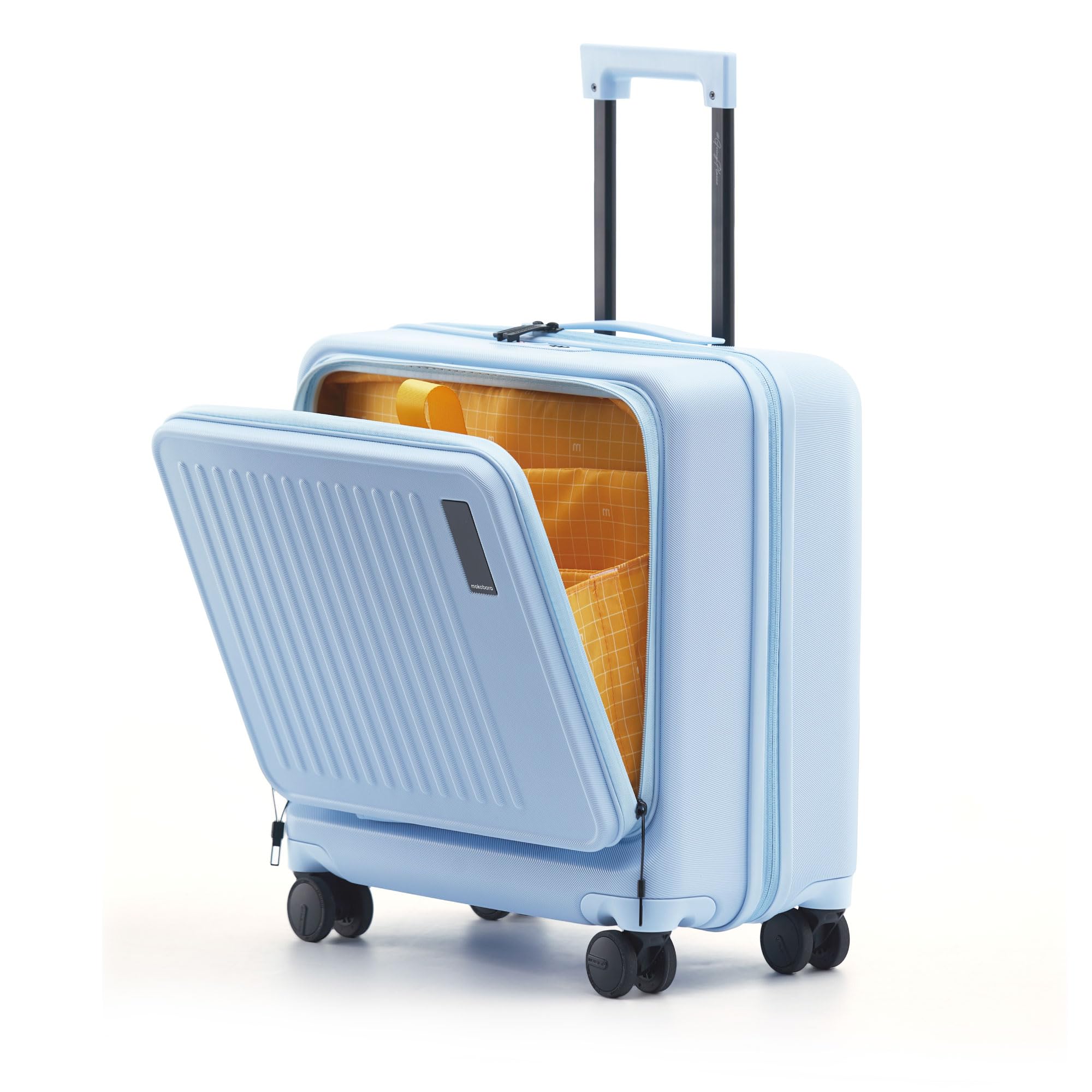 MOKOBARA The Transit Cabin Overnighter Luggage 58cms Cabin Size German Makrolon Poly-Carbonate Hard Sided 8 Hinomoto Wheels Suitcase Trolley (Shy Blue)