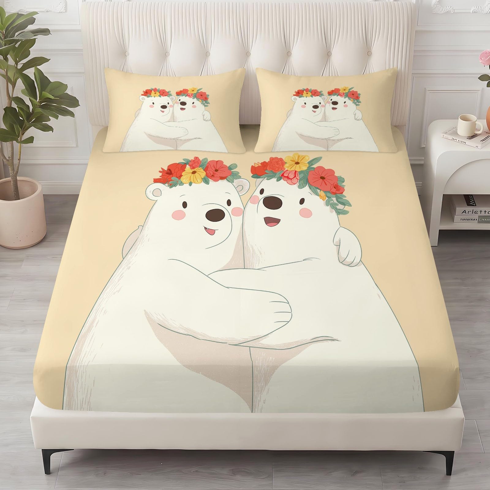 Lenzuolo con angoli, per letto super king size, 180 x 200 cm, motivo animale dei cartoni animati, con tasca profonda 30,5 cm, facile da pulire, morbida microfibra spazzolata, resistente allo