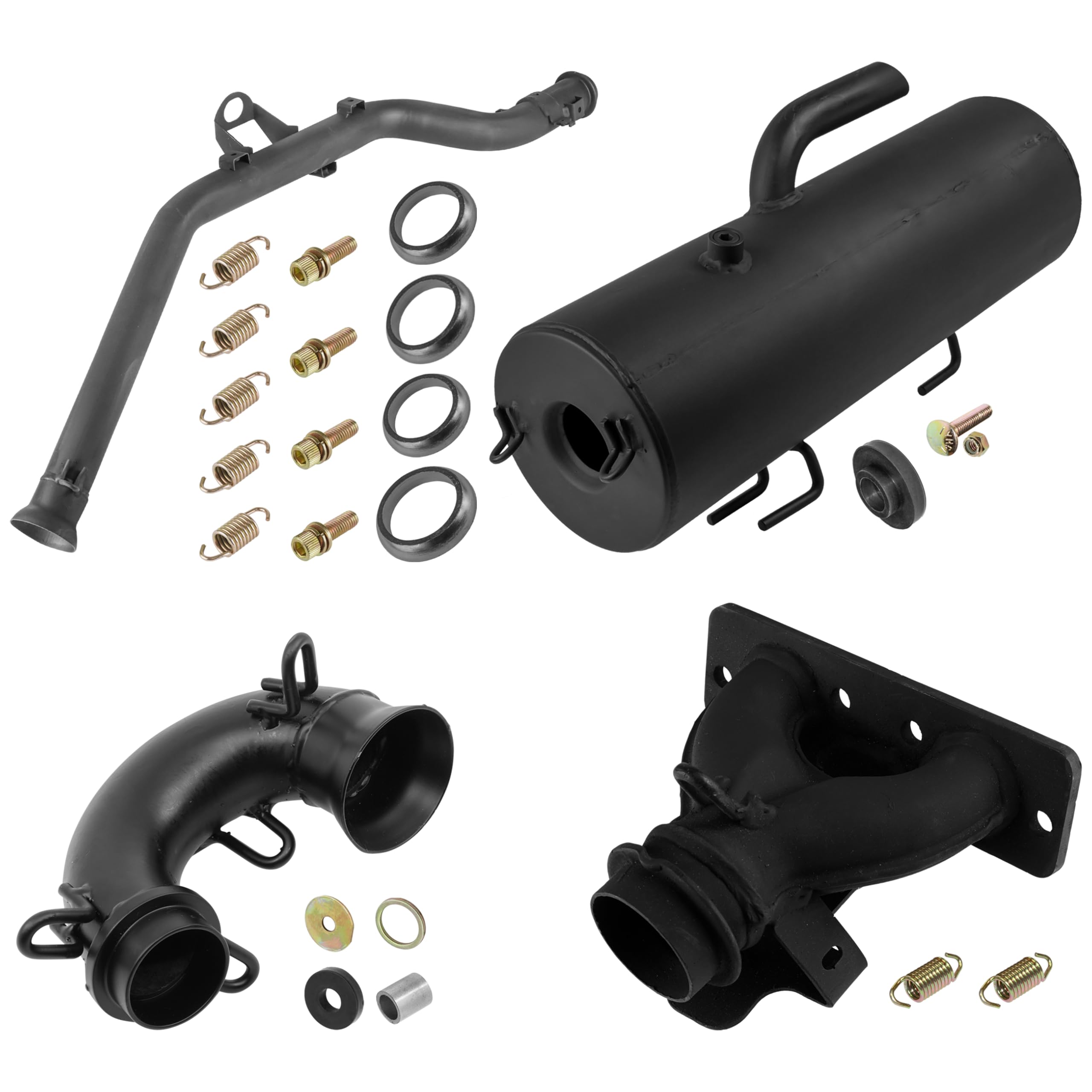 Caltric Exhaust Muffler & Gasket Kit Compatible with Polaris Ranger 800 EFI 2010-2014 / Ranger Crew 800 4x4 EFI 2010-2014/1262115-489