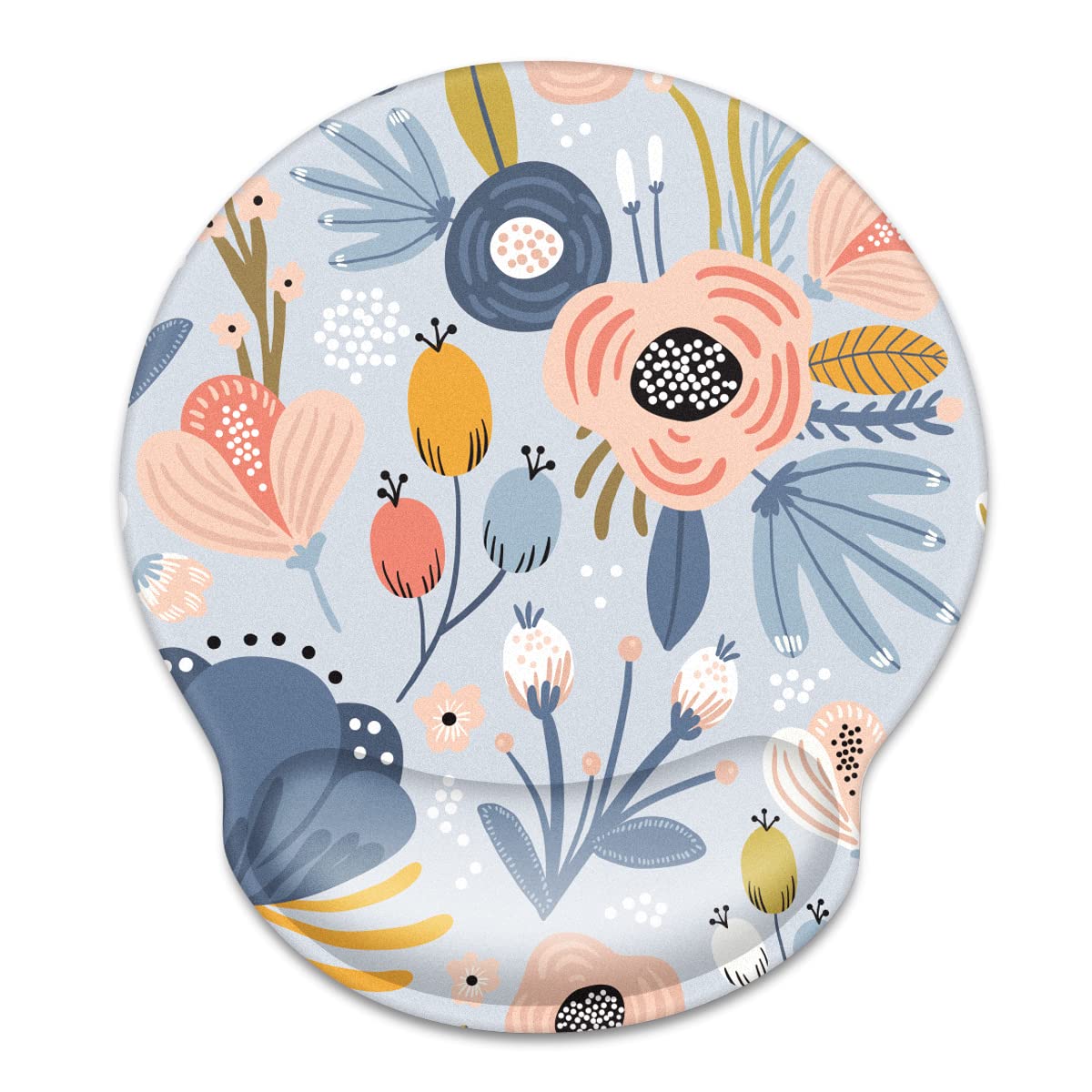 WAVEYU Ergonomic Mouse Pad with Wrist Support, Cute Pretty Mouse Mat for Women Girls Non-Slip Rubber Base Mousepad for Desk Laptop Gaming Working