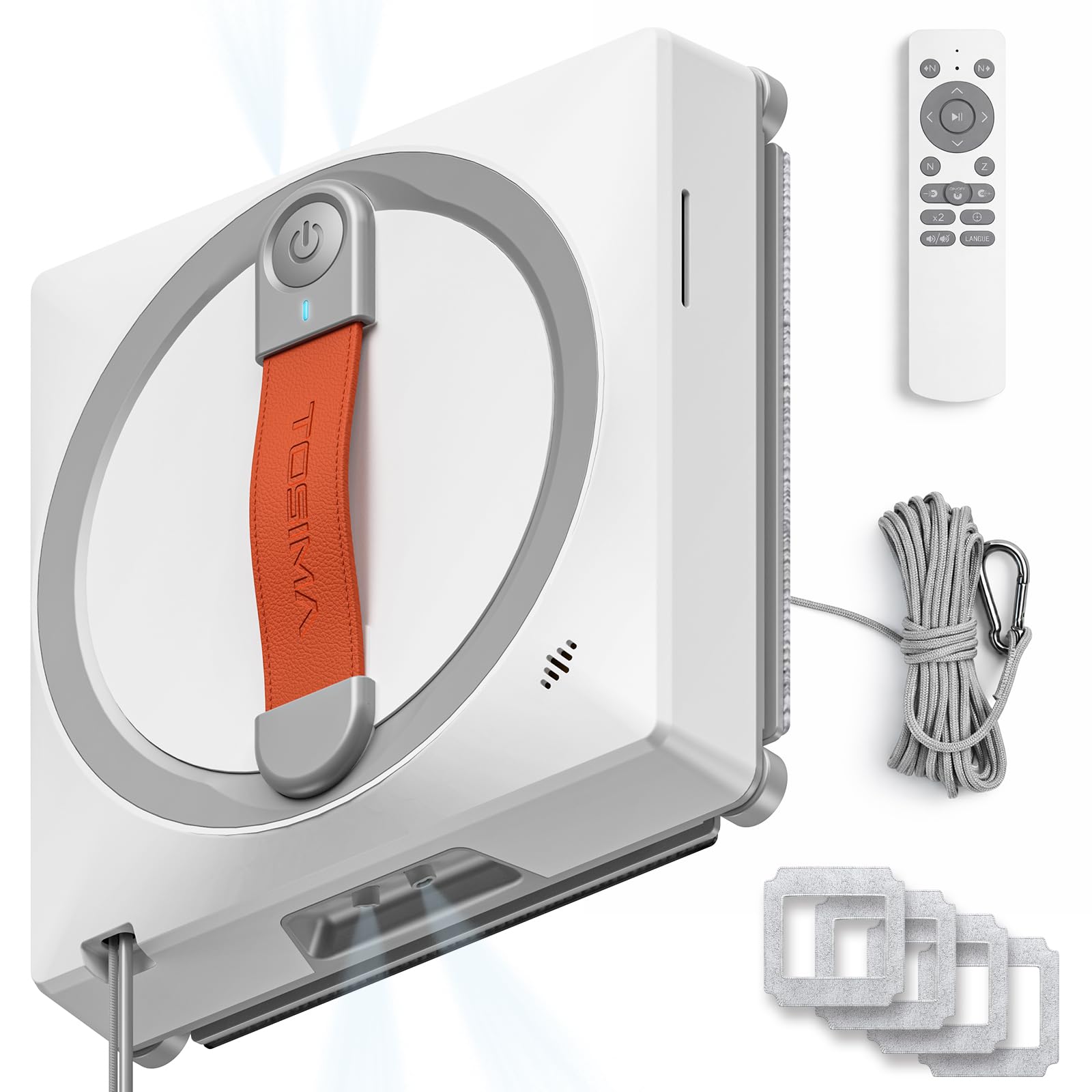 Tosima WA9C Pro Robot Limpiacristales - 4 boquillas, 6 Modos Inteligentes, adherencia Extra Fuerte, y Control Remoto