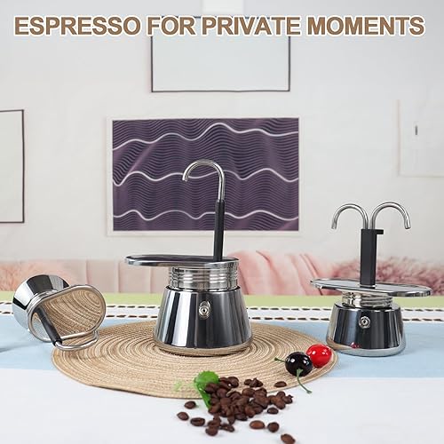 Miniatura 8 de 1 taza de un solo tubo Moka Pot 304 grueso de acero inoxidable mini cafetera para estufa, cafetera de café expreso, estilo clásico italiano,