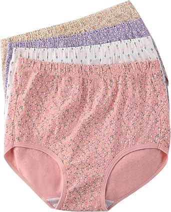 Womens Cotton Underwear High Waisted Ladies Panties for Medium Elderly Ladies Full Coverage Briefs