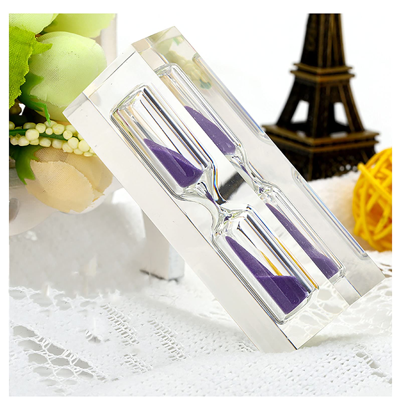 KFGISD, Game Timer Sand Clock Timer 3mins Hourglass Timer For Kids,Acrylic Material ，Hourglass(Purple)