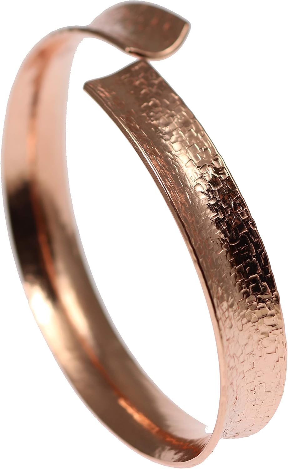 John S. Brana Handmade Adjustable Texturized Anticlastic Copper Bangle Bracelet - 100% Solid Uncoated Copper