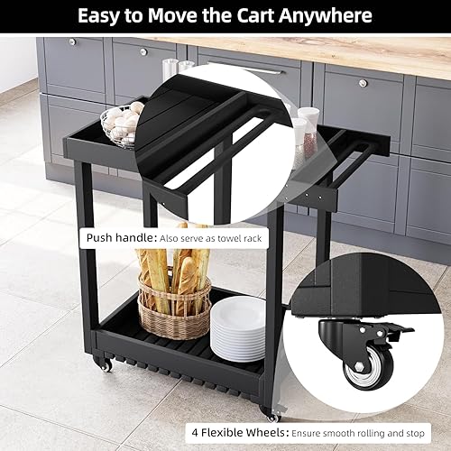 Miniatura 5 de Carrito de servicio con ruedas, capacidad de 500 libras, carrito de almacenamiento de bañera resistente, organizador de almacenamiento móvil