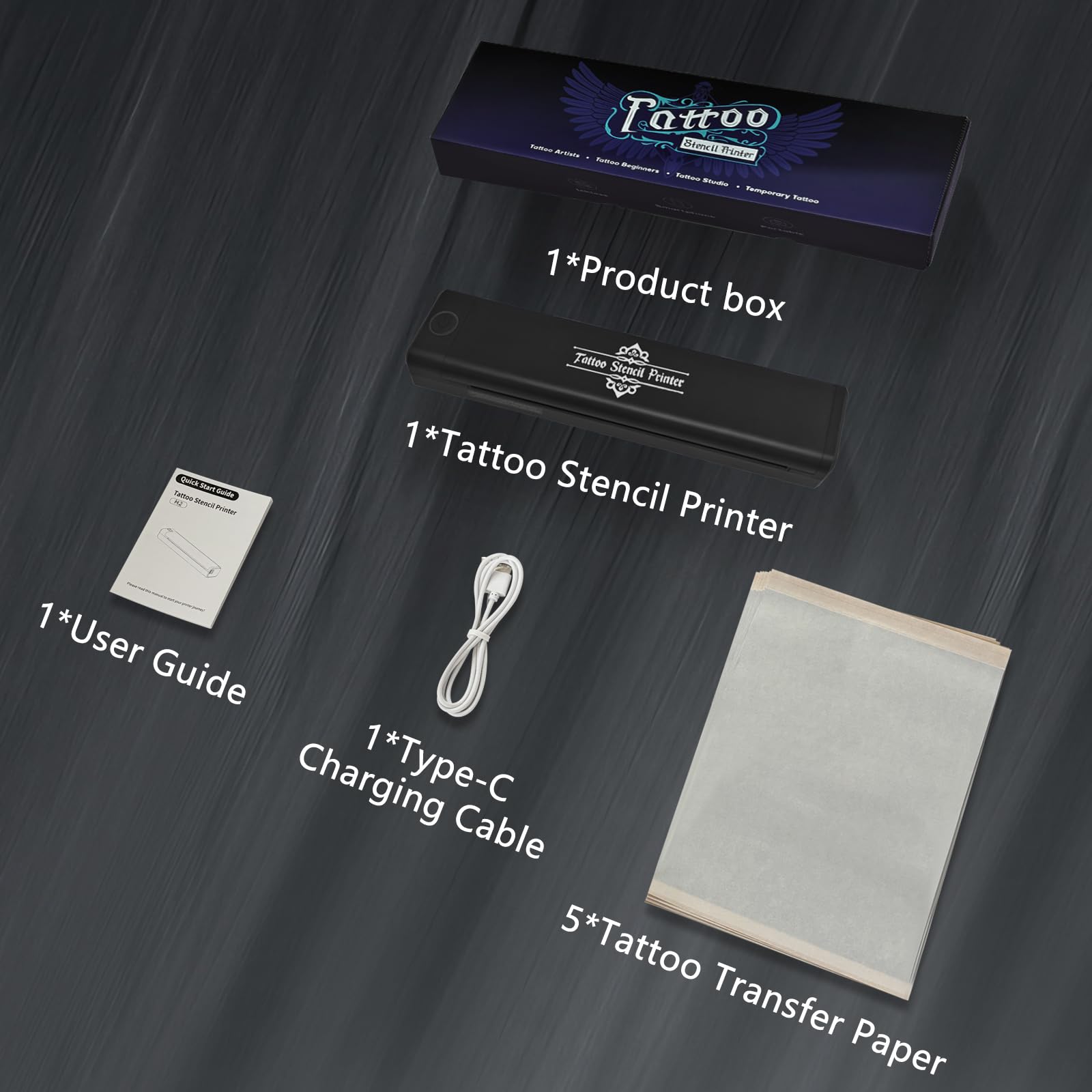Thermocopieur Tatouage Bluetooth, Imprimante Thermique Stencil avec Transfert Papier, Machine Portable pour Artistes
