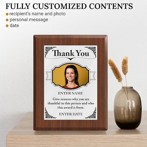 Miniatura 5 de Placa personalizada con el premio de agradecimiento  Impresión a todo color  Añade tu propio texto y carga de fotos  Disponible en 9 tamaños  3