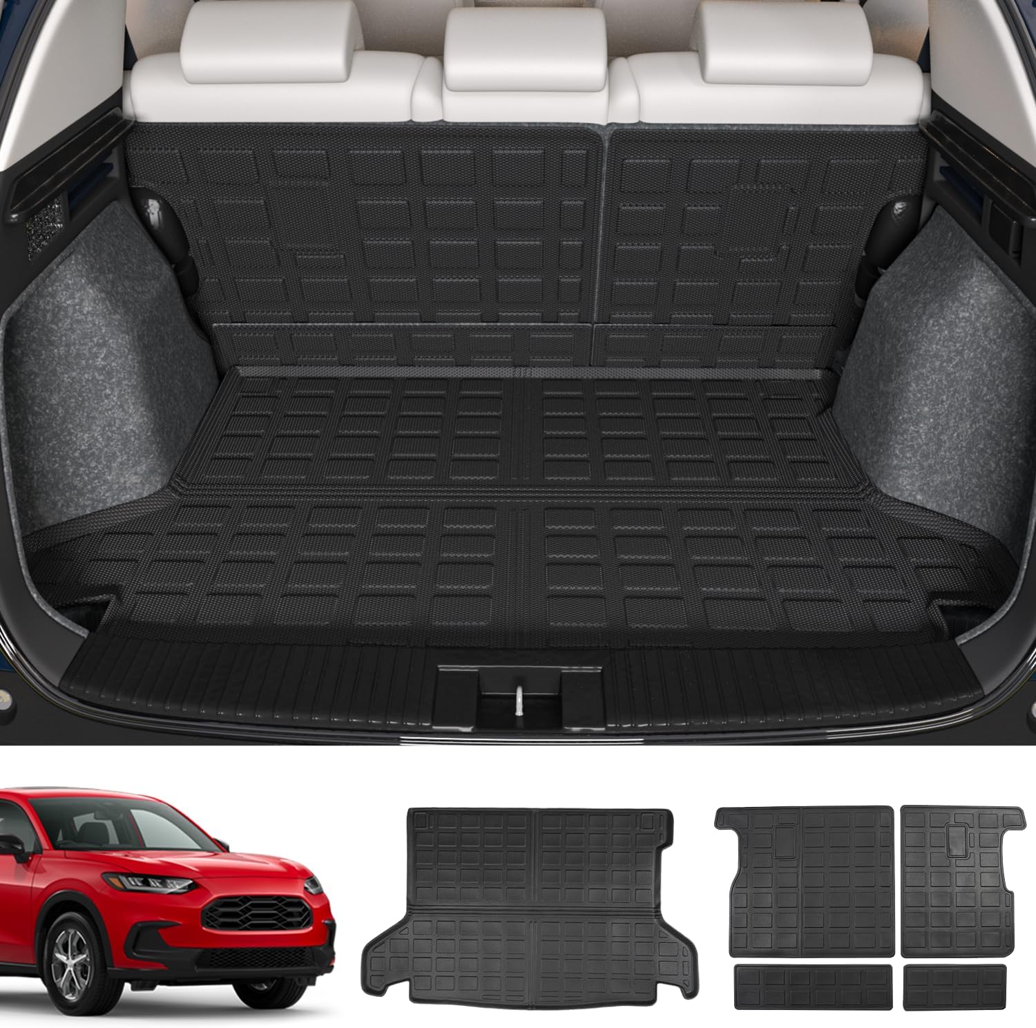 Cargo Mat Compatible with 2016-2022 Honda HRV Cargo Liner Trunk Mat Backrest Trunk Liner Replacement for 2016-2022 Honda HR-V Accessories