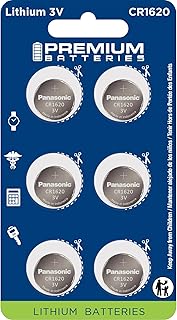 Premium CR1620 Battery Lithium 3V Coin Cell - Japanese Engineered High Capacity Batteries (6 Pack)
