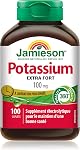 Jamieson Extra Strength Potassium 100 mg Timed Release, 100 Caplets, Supports Muscle & Nerve Function, Electrolyte Support, Helps Prevent Potassium Deficiency. Vegetarian, Proudly Canadian