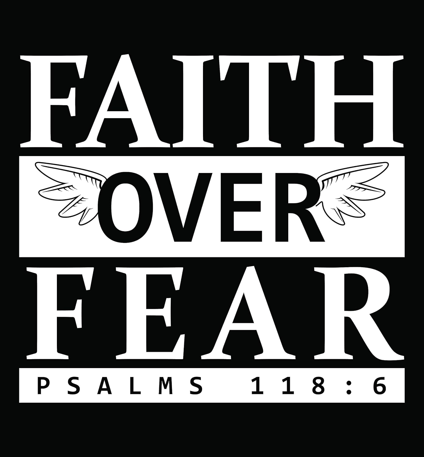 Faith Over Fear - 118-16シリーズ, ブラック, Small