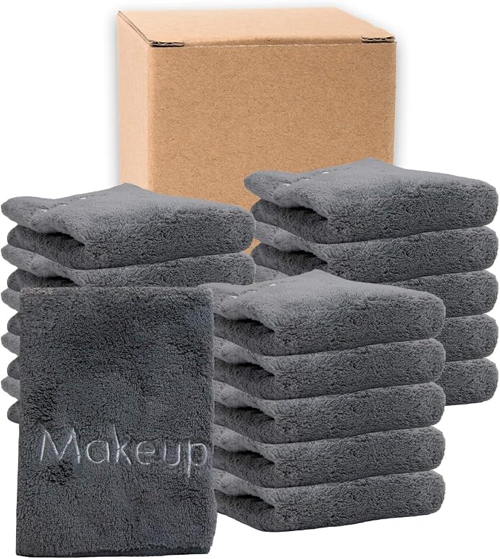 Panos para Remoção de Maquiagem Arkwright LLC em Microfibra Coral Fleece Cinza, 33,02 x 33,02 cm, Pacote com 108