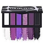 SUSIKEKI Purple Eyeshadow Palette with Mirror Lilac Violet Plum Tones Matte Shimmer Glitter 6 Colors Mini Eye Shadow Pallet Travel Size Highly Pigmented for Fairy Witch Goth Halloween Costume Makeup