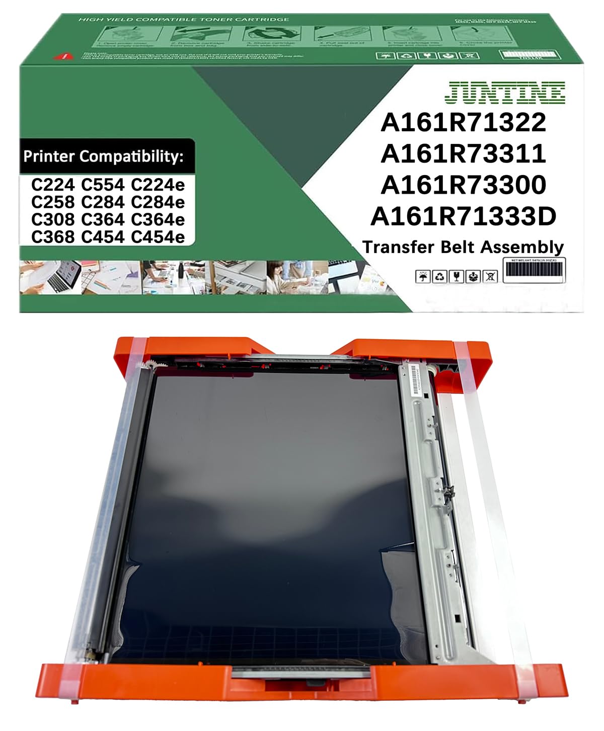 JUNTINE Remanufactured A161R71322 Transfer Belt Assembly Replacement for A161R71322 A161R71333D A161R73311 A161R73300 Transfer Belt Assembly Compatible with Konica Minolta C224 C554 C224e (1-Pack)