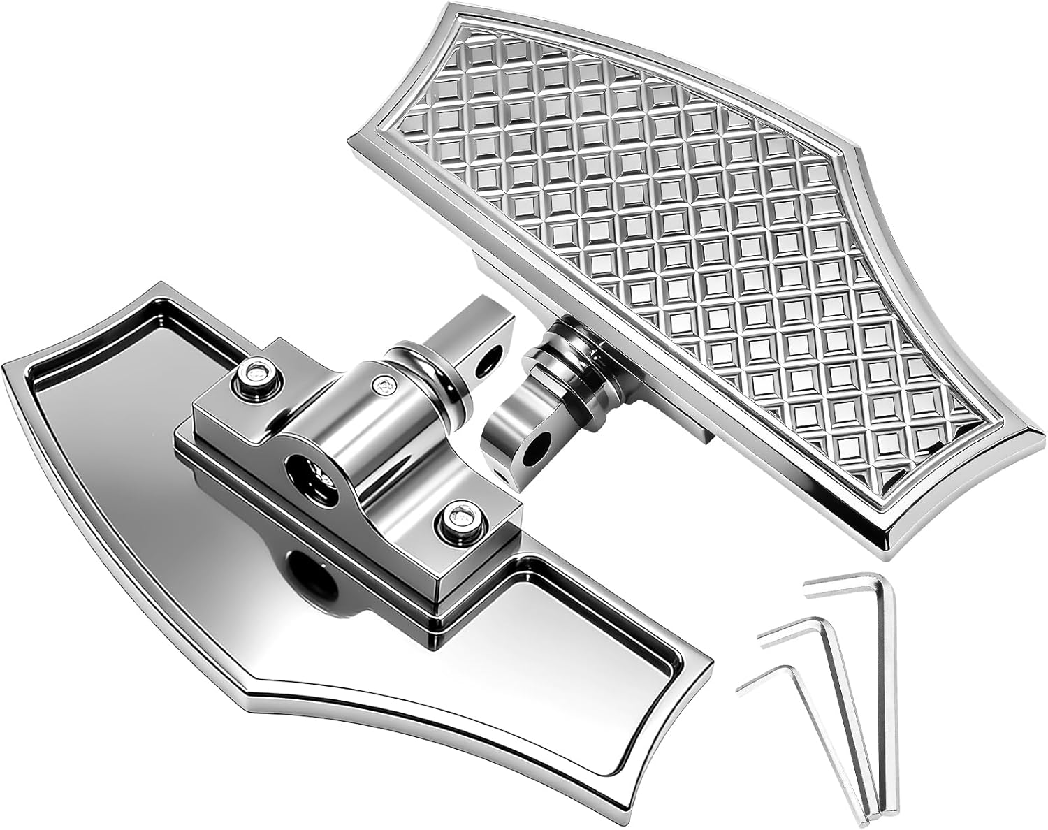Passenger Floorboards, Rear Foot Pegs Footboards Footrests for Harley Touring Road king, Road glide, Electra glide, Street glide/Softail, Fat Boy, Bad Boy, Street Bob, Breakout, Heritage, Low Rider ST