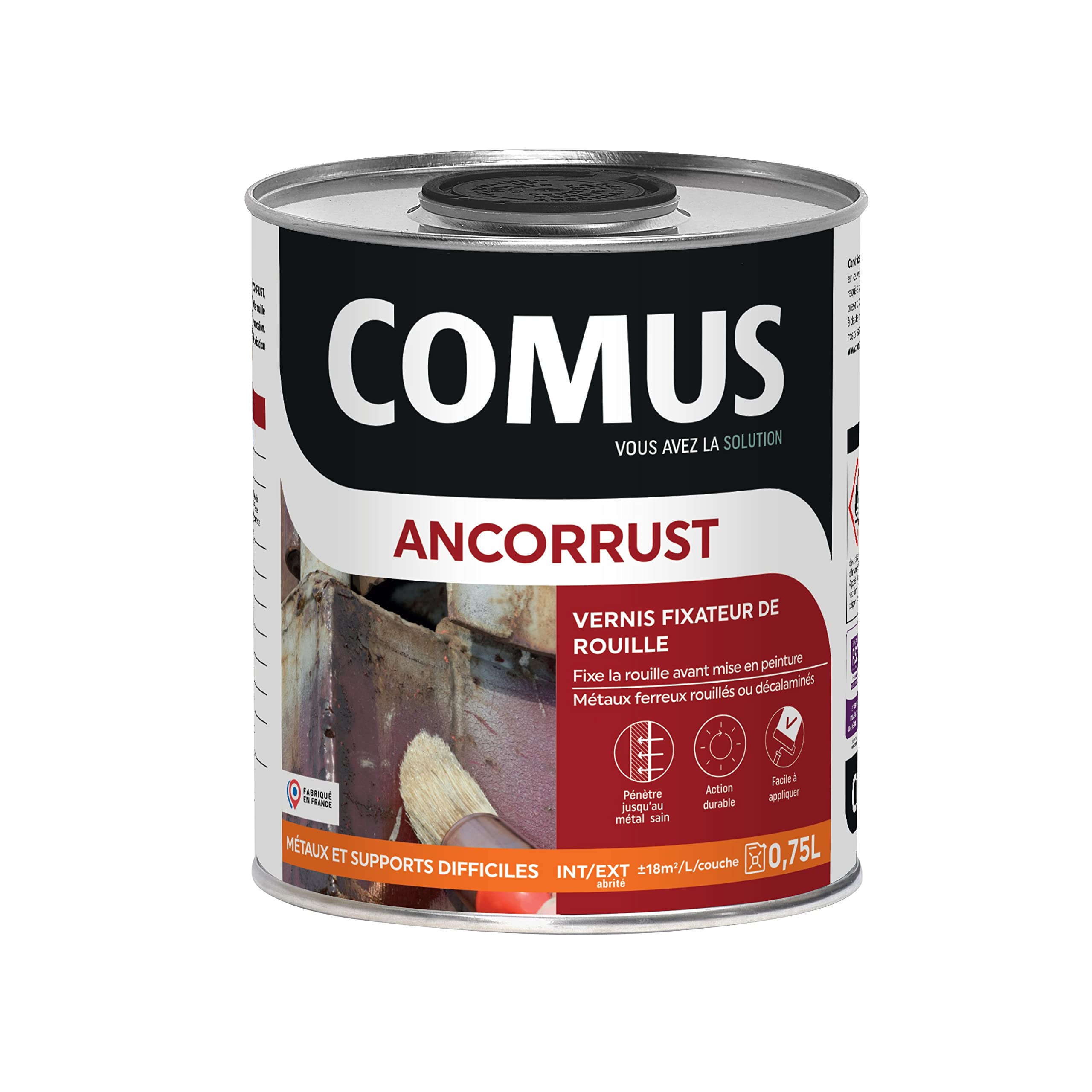 Ancorrust 0.75L - Vernis Fixateur de Rouille Avant Mise en Peinture