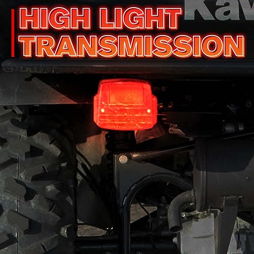 Miniatura 2 de A & UTV PRO Carcasa de luz trasera para Kawasaki Mule 1990-2020, accesorios de lente de la lámpara de freno trasero, rojo, repuesto OEM #