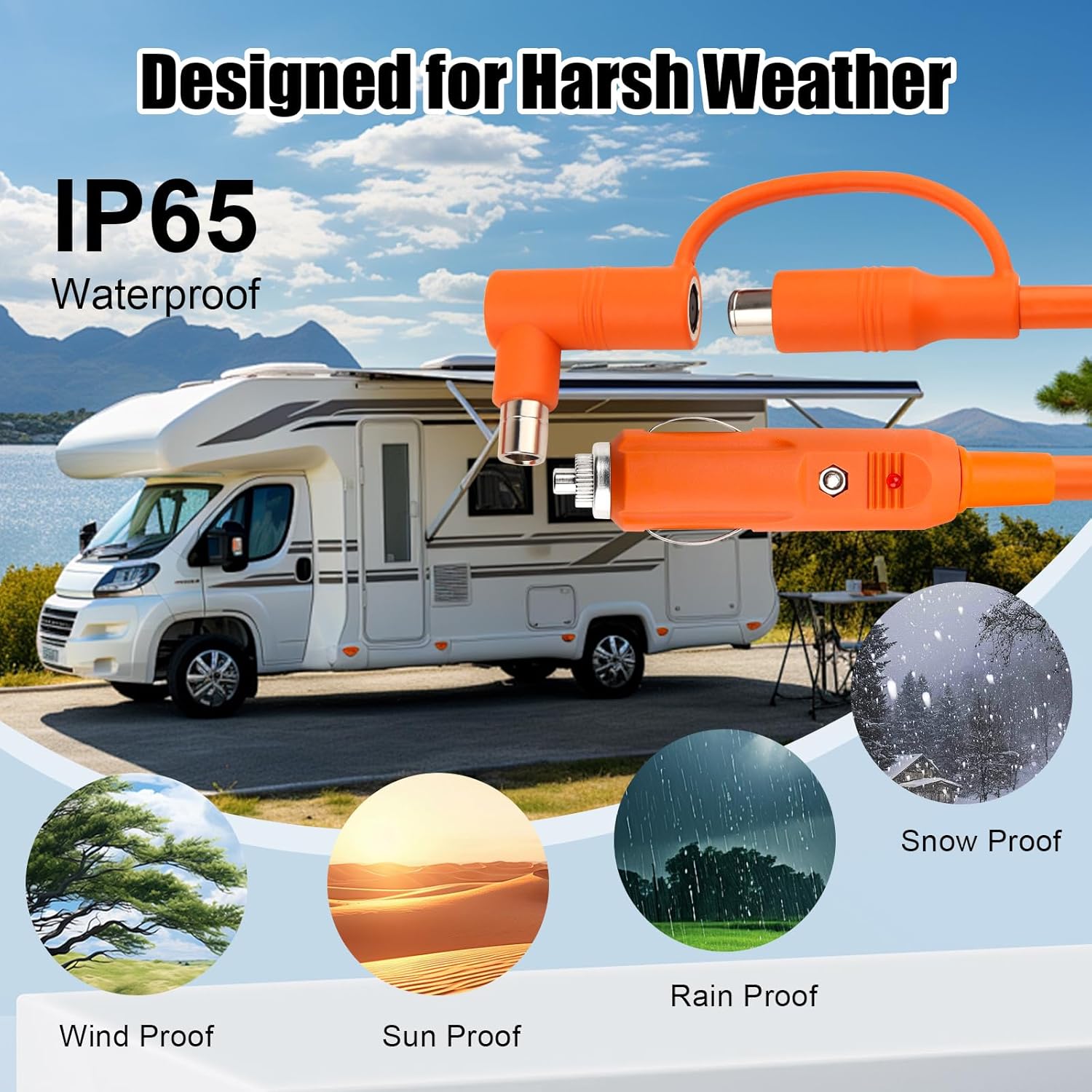 12V/24V 14AWG Car Cigarette Lighter Charging Cable 25FT,DC 8mm 15A DC7909/8020 To Car Charger Cable for Compatible with Jackery/Anker/GRECELL/BLUETTI/Goal Zero Yeti/Westinghouse Portable Power Station